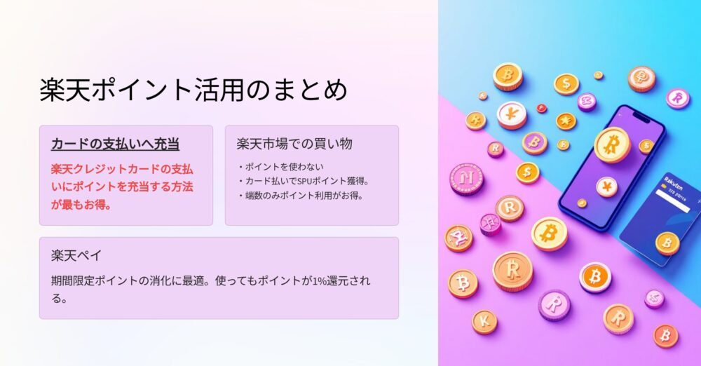 楽天ポイント損しない 一番賢い使い方は楽天カードの支払いへ充当