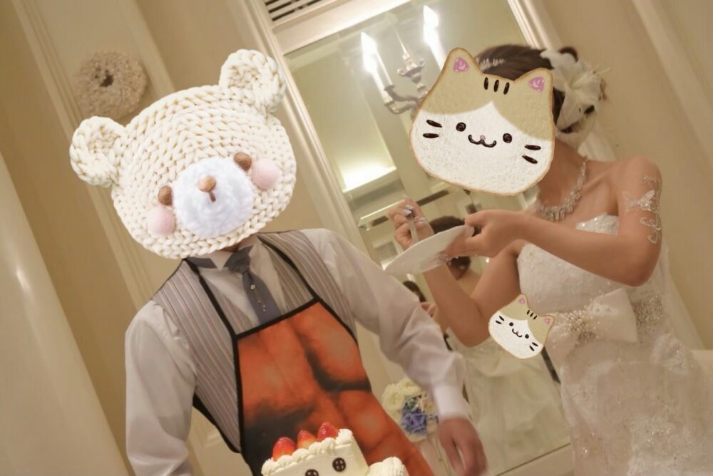 夫である海上自衛官との結婚式の様子