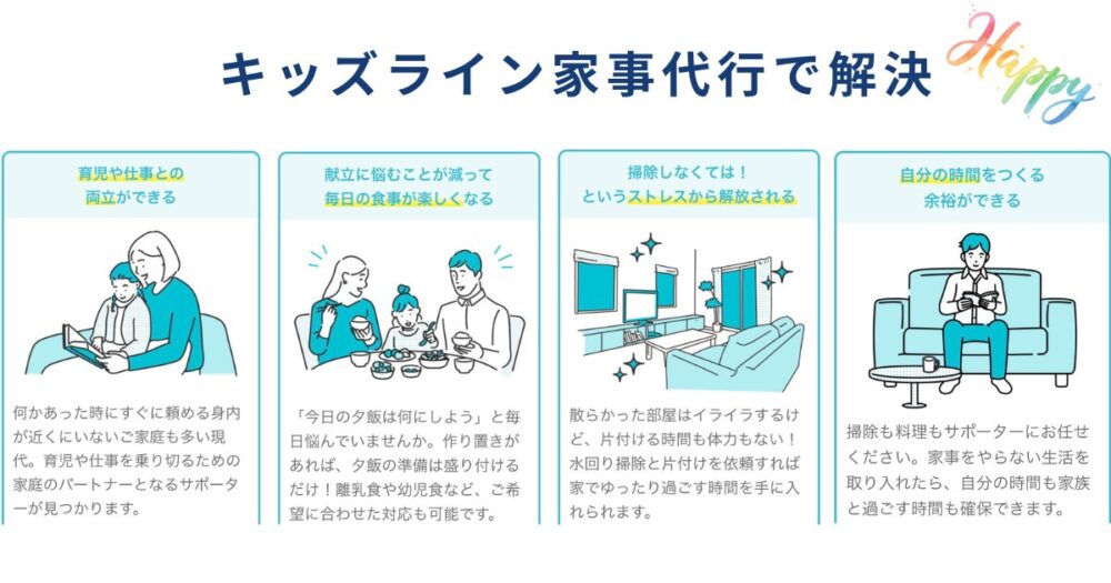 キッズライン家事代行ママの強い味方!解決できること