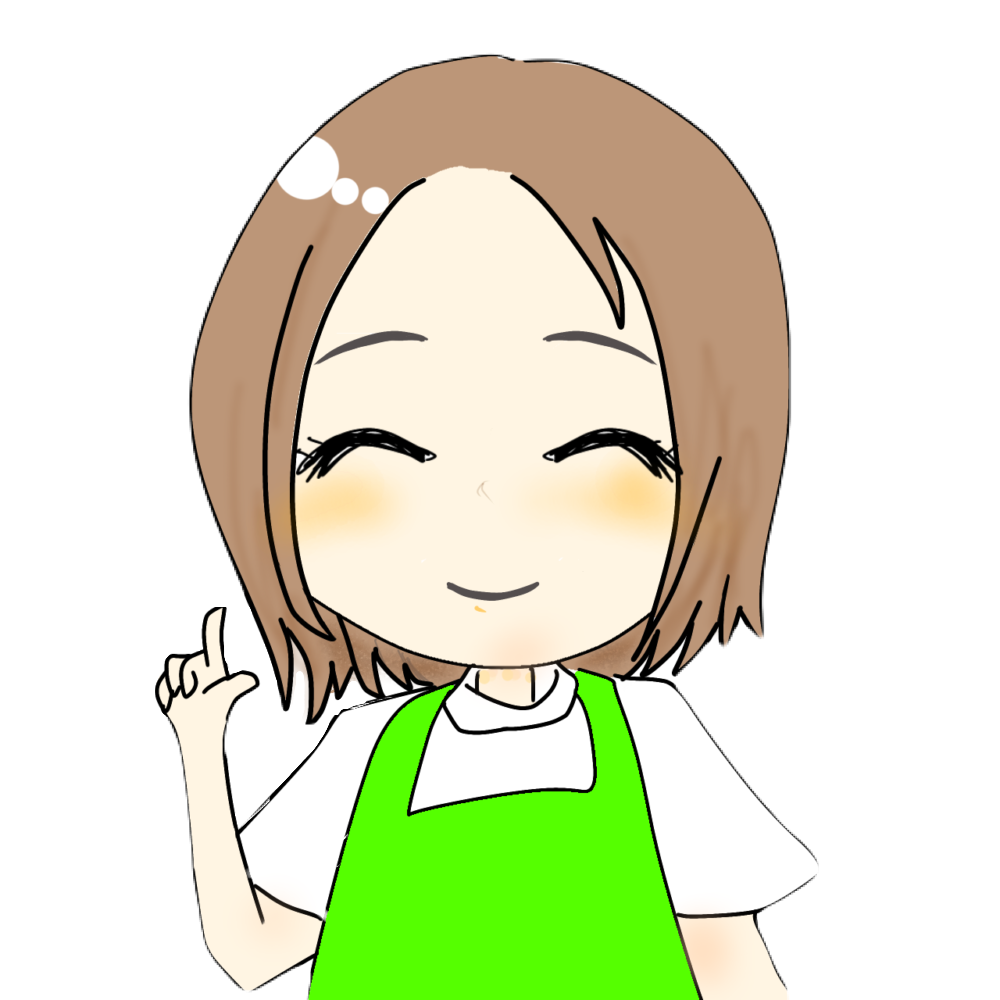 2015年から自衛官妻の2児ママ、あんちゃんが人差し指を立てて微笑むプロフィールイラスト